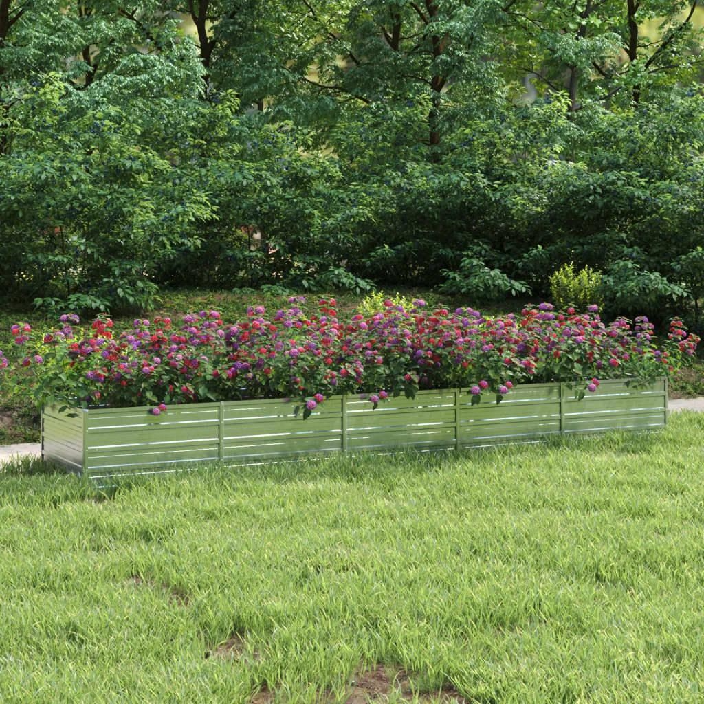 vidaXL Garten-Hochbeet 400x80x45 cm Verzinkter Stahl Silber Produktbild 