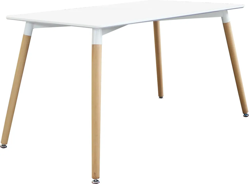 Tavolo Fisso MilaniHome 120x80 ABS Bianco e Legno Faggio - Alta Qualità