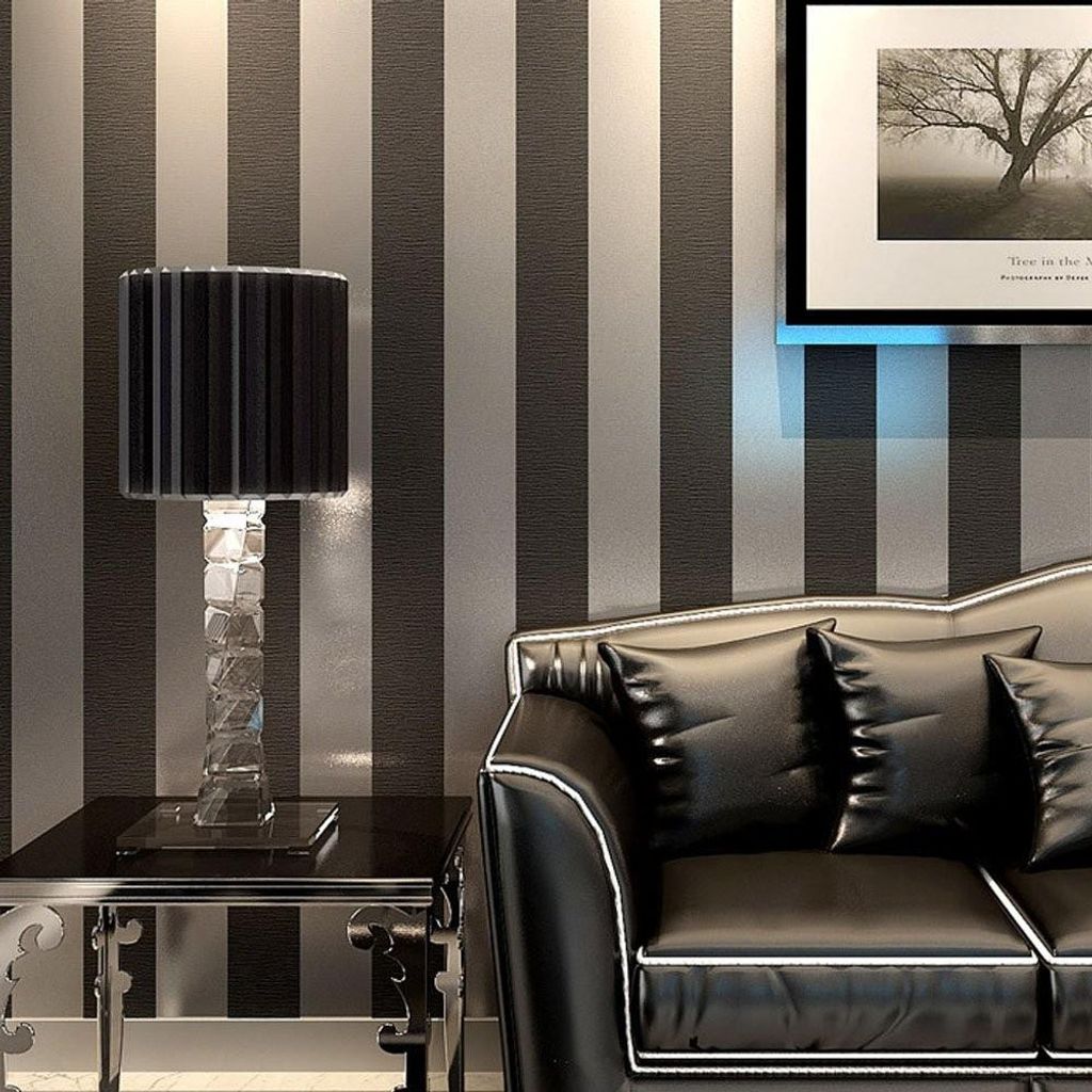 Carta da parati in PVC moderna, a righe, ideale per camere Immagine del prodotto 