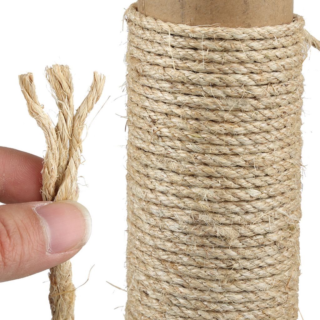 MERIANE Sisalseil Für Katzenkratzer – 30,5 M Lang, 9,5 Mm Dick, Weiß – Perfekt Zum Selbermachen Von Kratzbäumen
