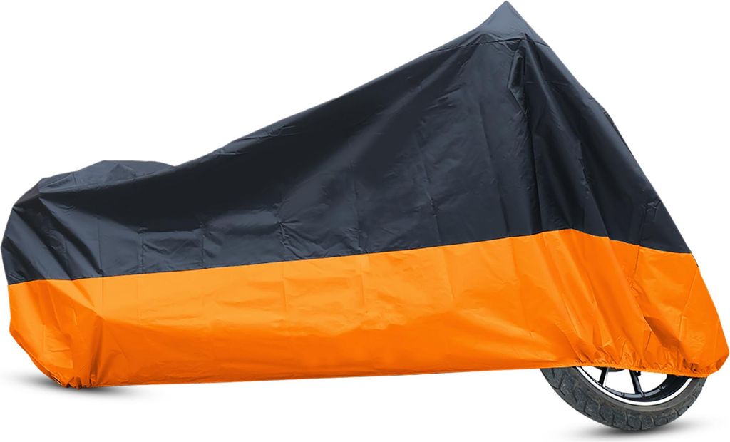 XXL 180T Regen Staub Motorrad Abdeckung Schwarz + Orange Außen UV Schutz DE de