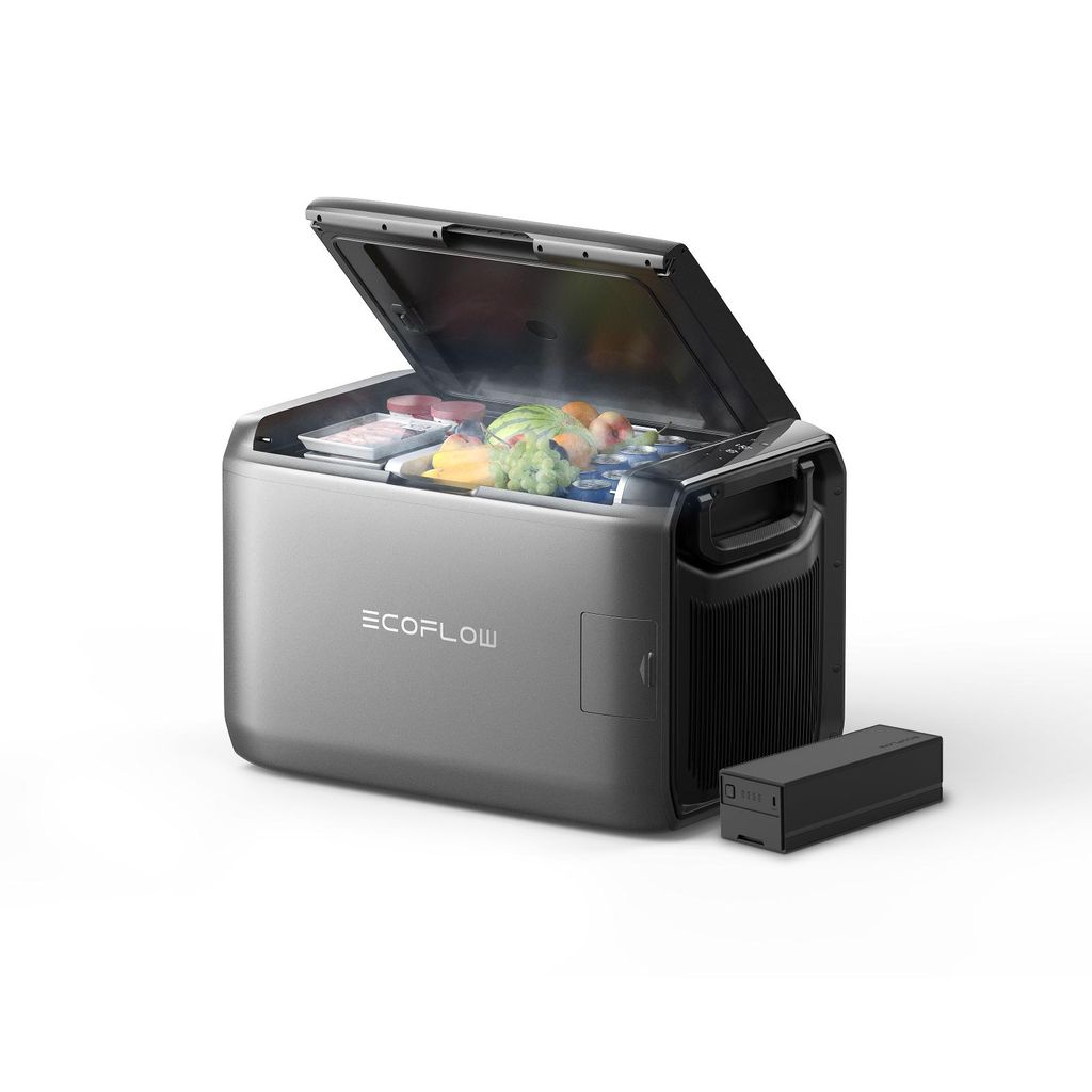 EF ECOFLOW 55L Tragbare Kühl- und Gefrierbox, Zweizonen-Autokühlbox mit 298-Wh-Batterie, App-Steuerung, 39 Stunden netzunabhängige Kühlung