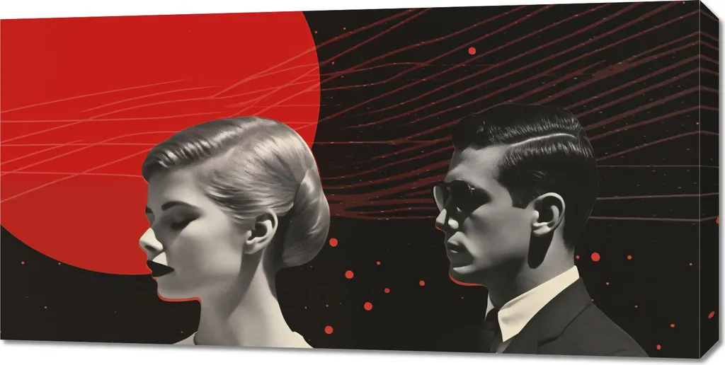 Arreda col Cuore: Quadro 100x50 cm Futuristico Retro Chic - 1