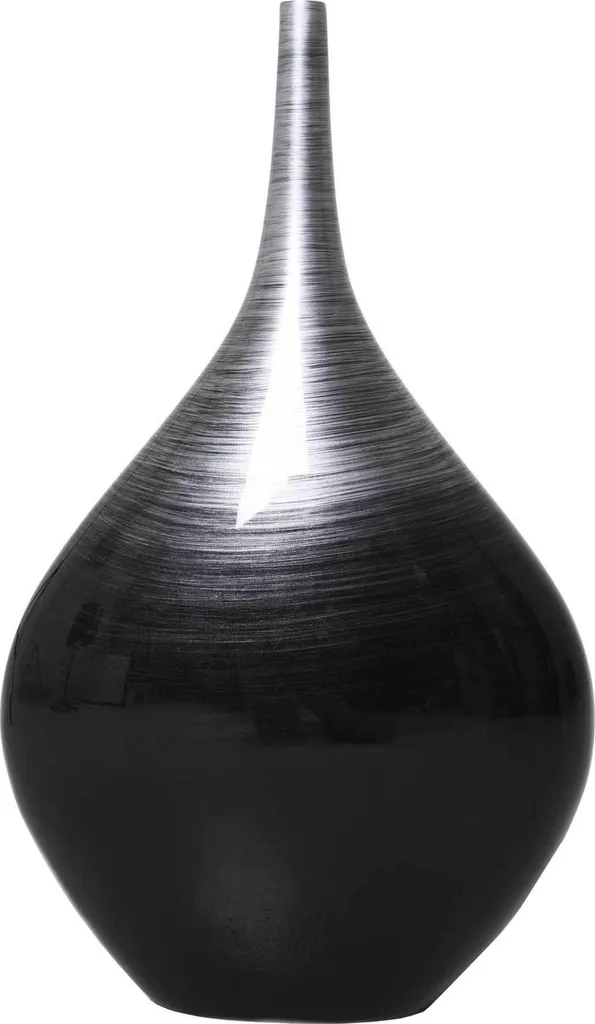 Vase de sol noir brillant design spiralé en fibre de verre haute qualité