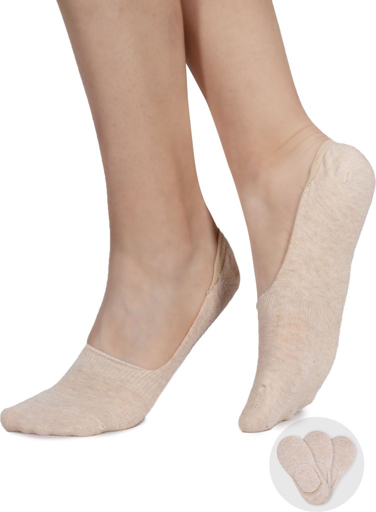 Mädchen Fußsocken einfarbig beige 3PAK 31-34 YOCLUB