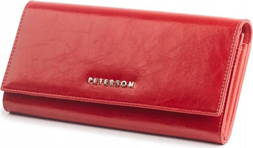 PETERSON Portafoglio da donna, verticale, classico, chiusura a bottone, numerosi scomparti, tecnologia RFID, pelle naturale, elegante, prodotto di alta qualità, Nero, 18 cm, Casual