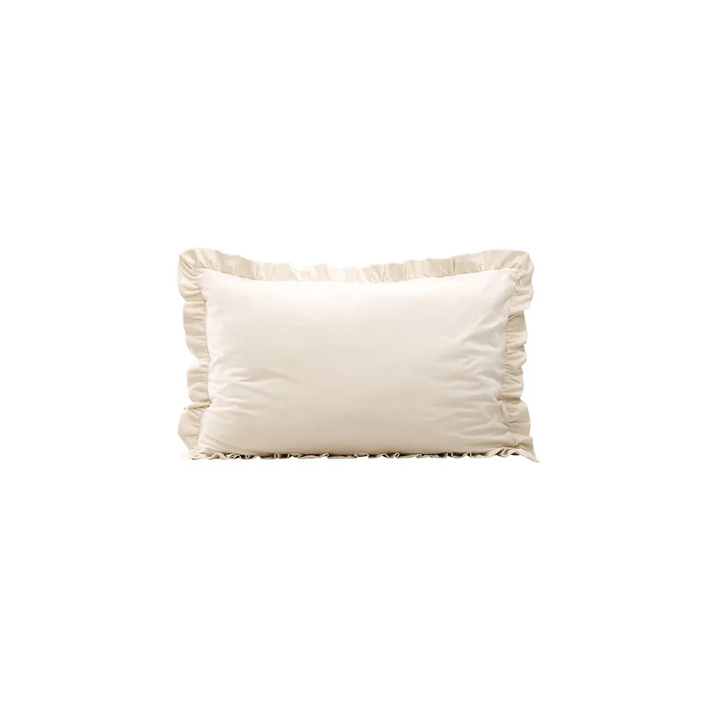 Grande taie d'oreiller 70x100 Hailey blanche pour linge de lit chic