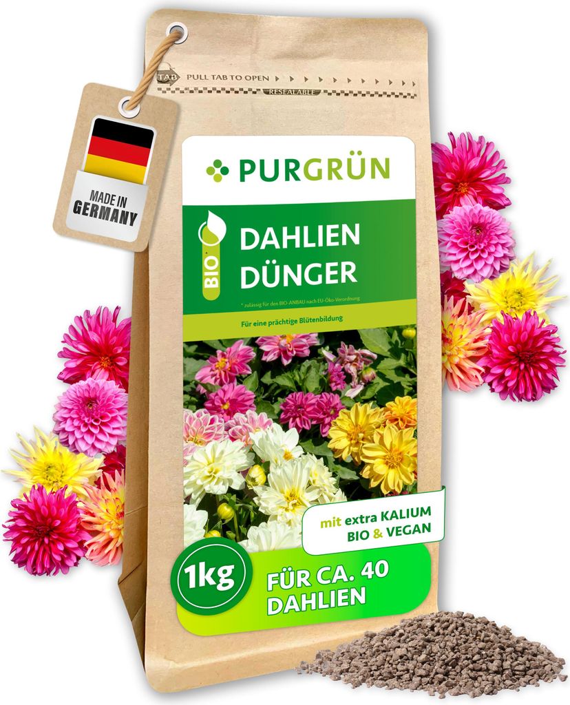 Purgrün -Dahlien-Dünger 1 kg,