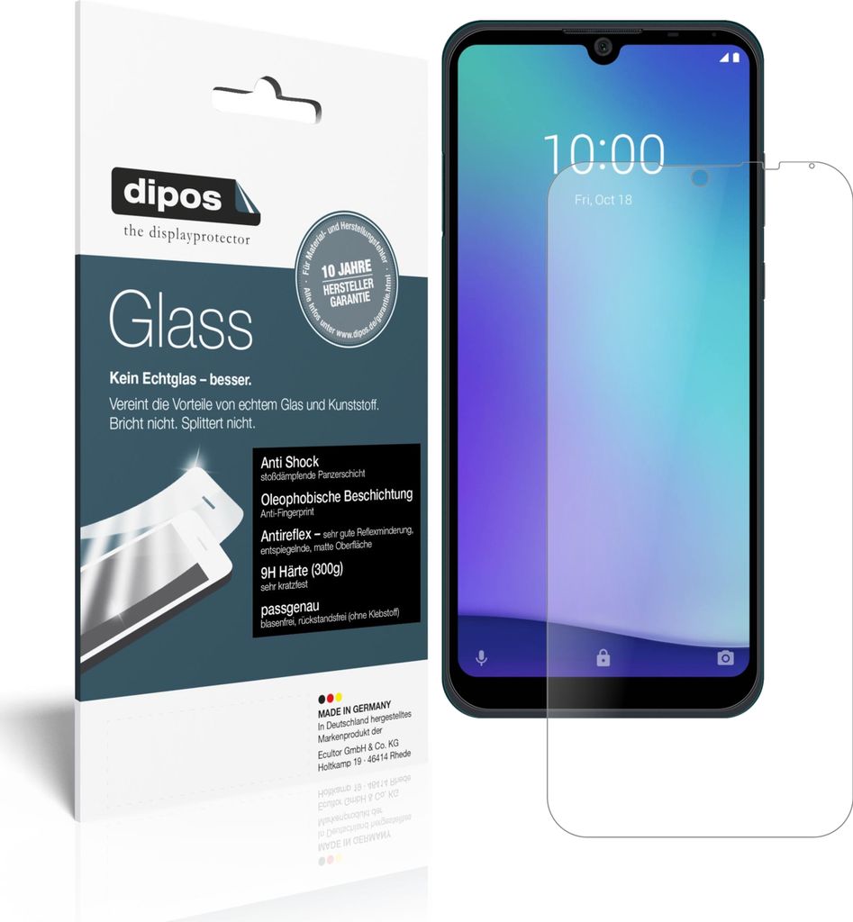 2x Schutzfolie für ZTE Blade A5 (2020) matt - Anti-Shock 9H Folie dipos Glass Kunststoffglas