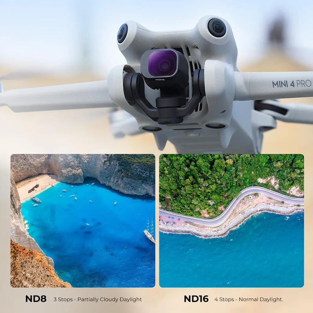 Filtre ND DJI Mini 4 Pro Multicouche - Pack 6 Pièces Haute Définition - 4