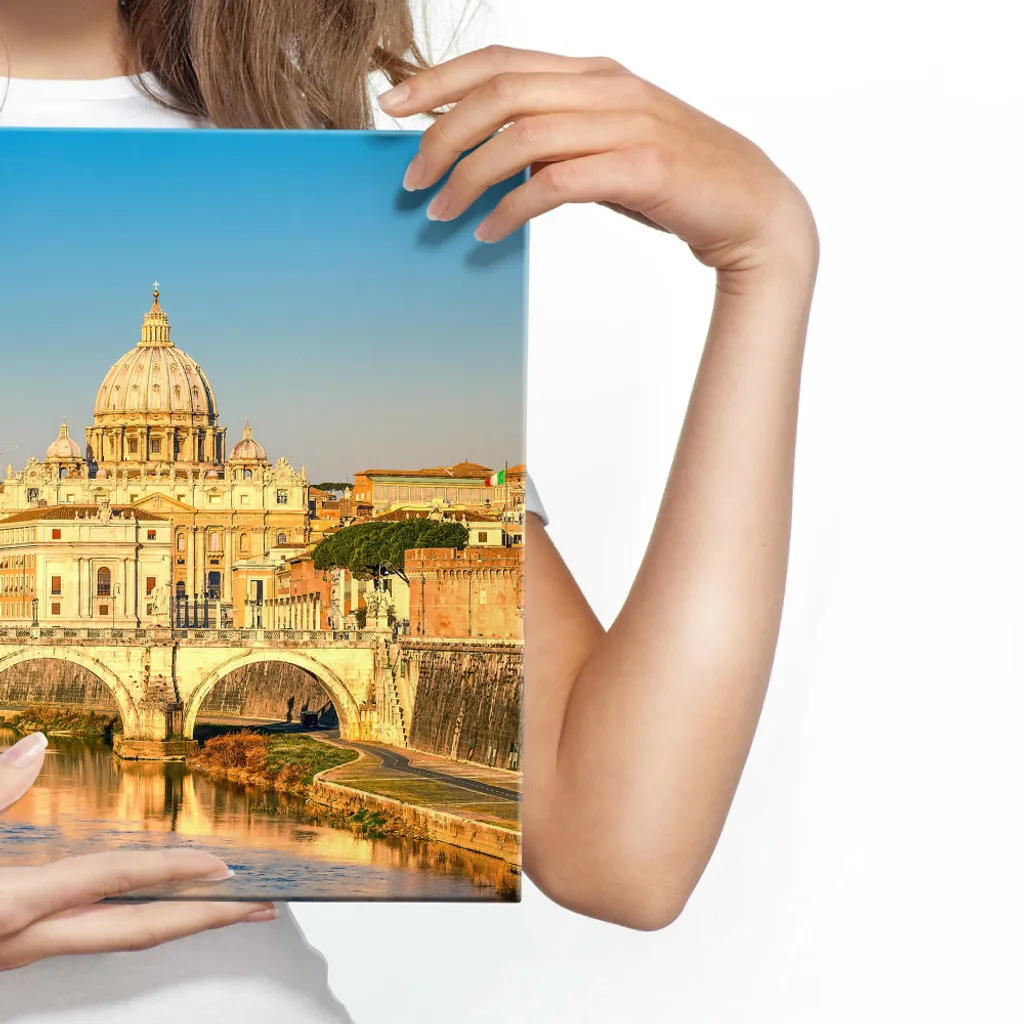 Décoration Murale Rome - Impression d'Art sur Toile 70x50 cm Pont Tibre