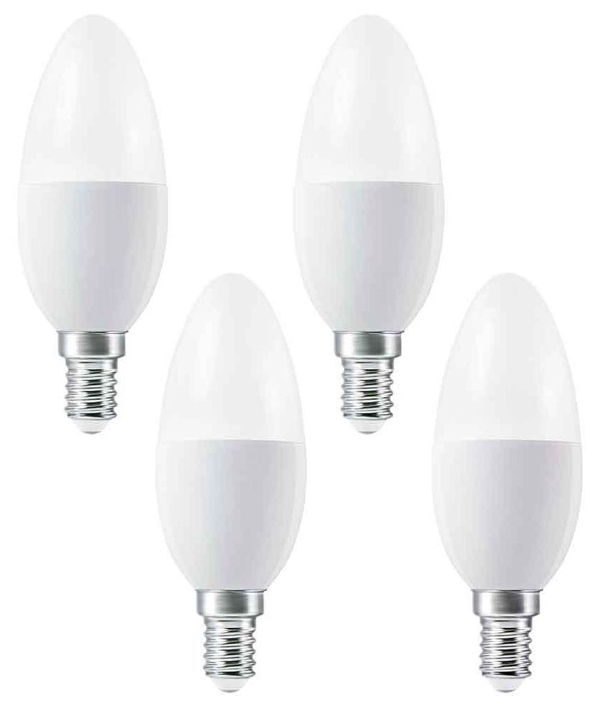 4 x Ledvance LED Smart+ Kerze 4,9W = 40W E14 matt 470lm warmweiß 2700K DIMMBAR App Google Alexa WiFi