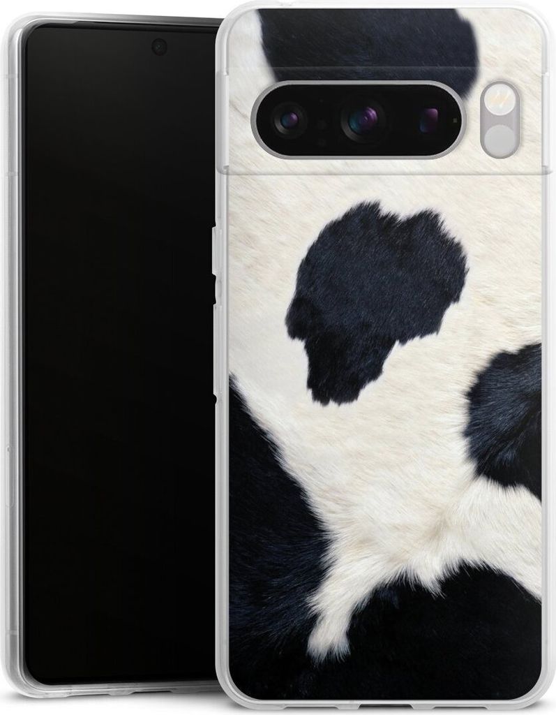 DeinDesign Handyhülle für Google Pixel 8 Pro Silikon Hülle Case Smartphone Schutzhülle Animal-Look Animalprint Kuhfell