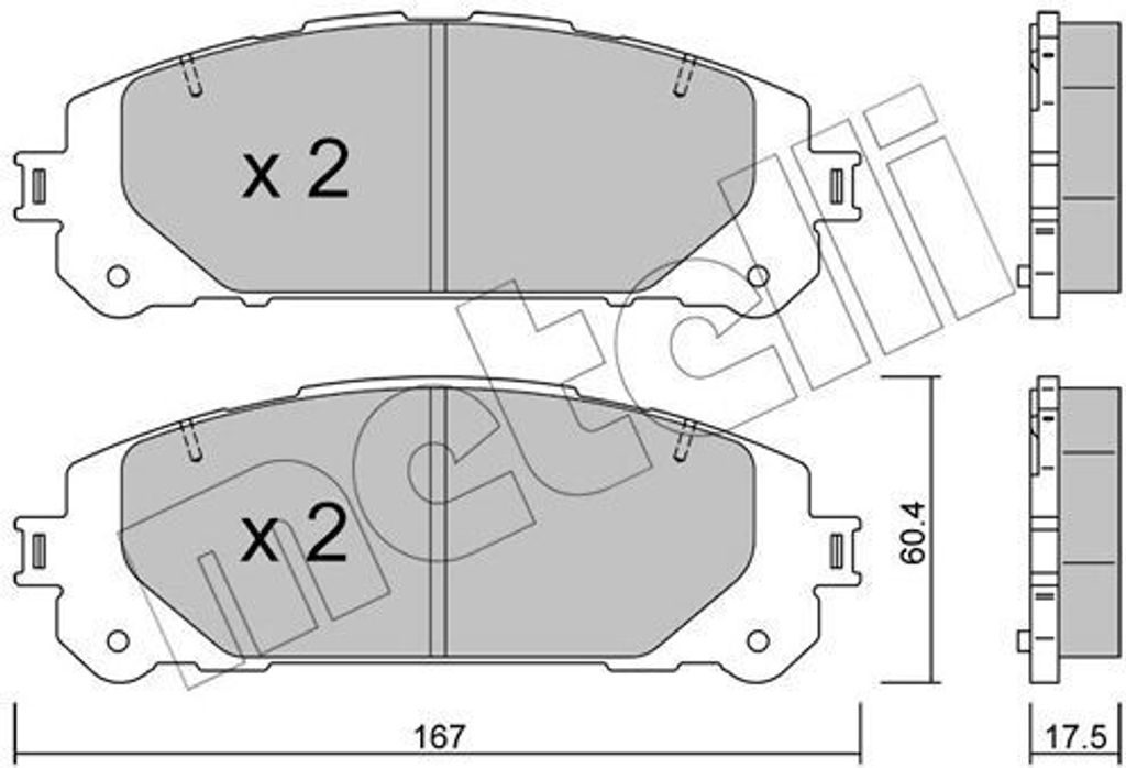 METELLI Bremsbeläge Satz Vorne Bremsklötze für TOYOTA RAV4 V (XA50) 22-1367-0