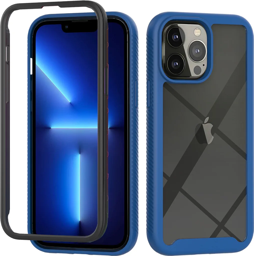 Custodia Trasparente iPhone 14 Pro Max Telaio Blu: Stile e Sicurezza
