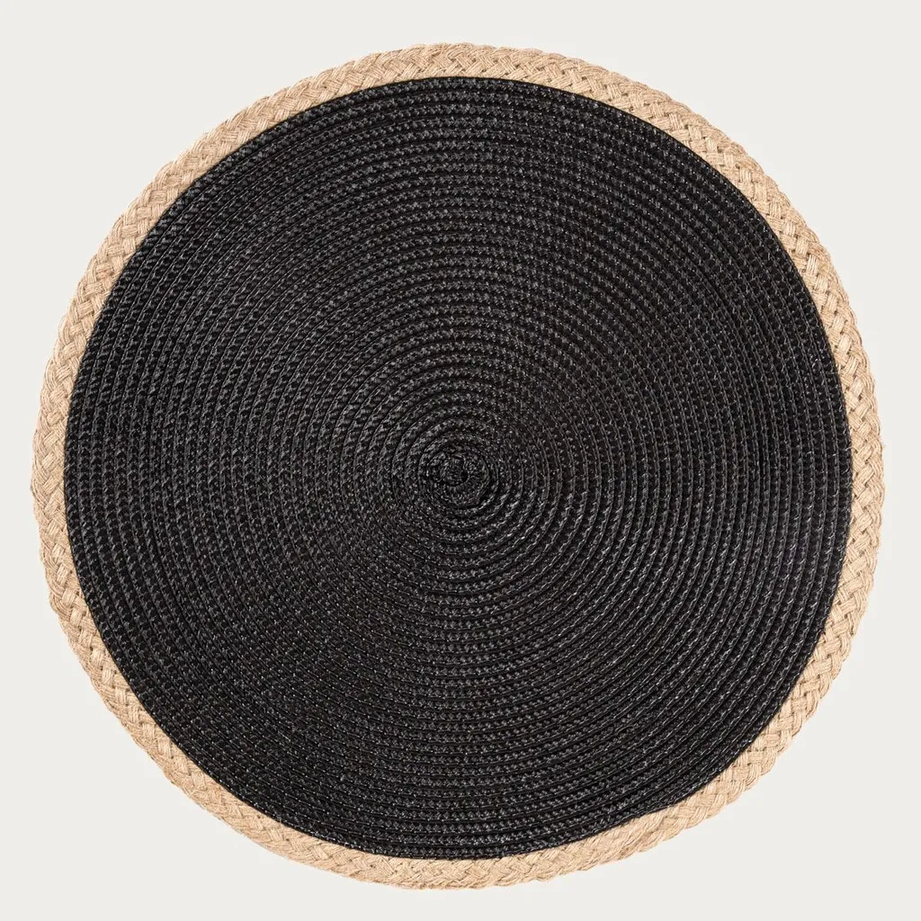 HOMLA PLAR Tischuntersetzer schwarz, 2er-Set, 38 cm