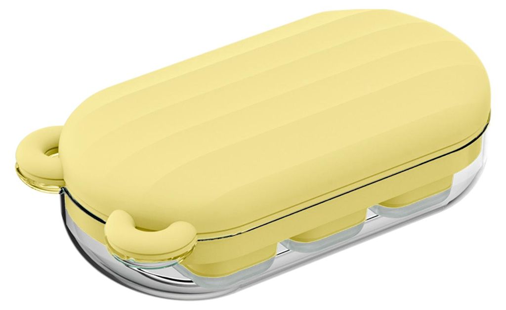 Eiswürfelform mit dicht schließendem Deckel, großes Fassungsvermögen, Silikon-Eiswürfelform mit Ein-Klick-Entriegelung, weicher Boden, gefrier...