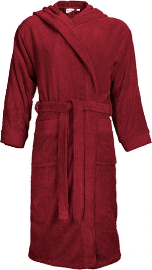 The One Towelling T1-BH | Bathrobe Hooded - Bademantel - Farbe: Burgundy - Größe: XXL/3XL