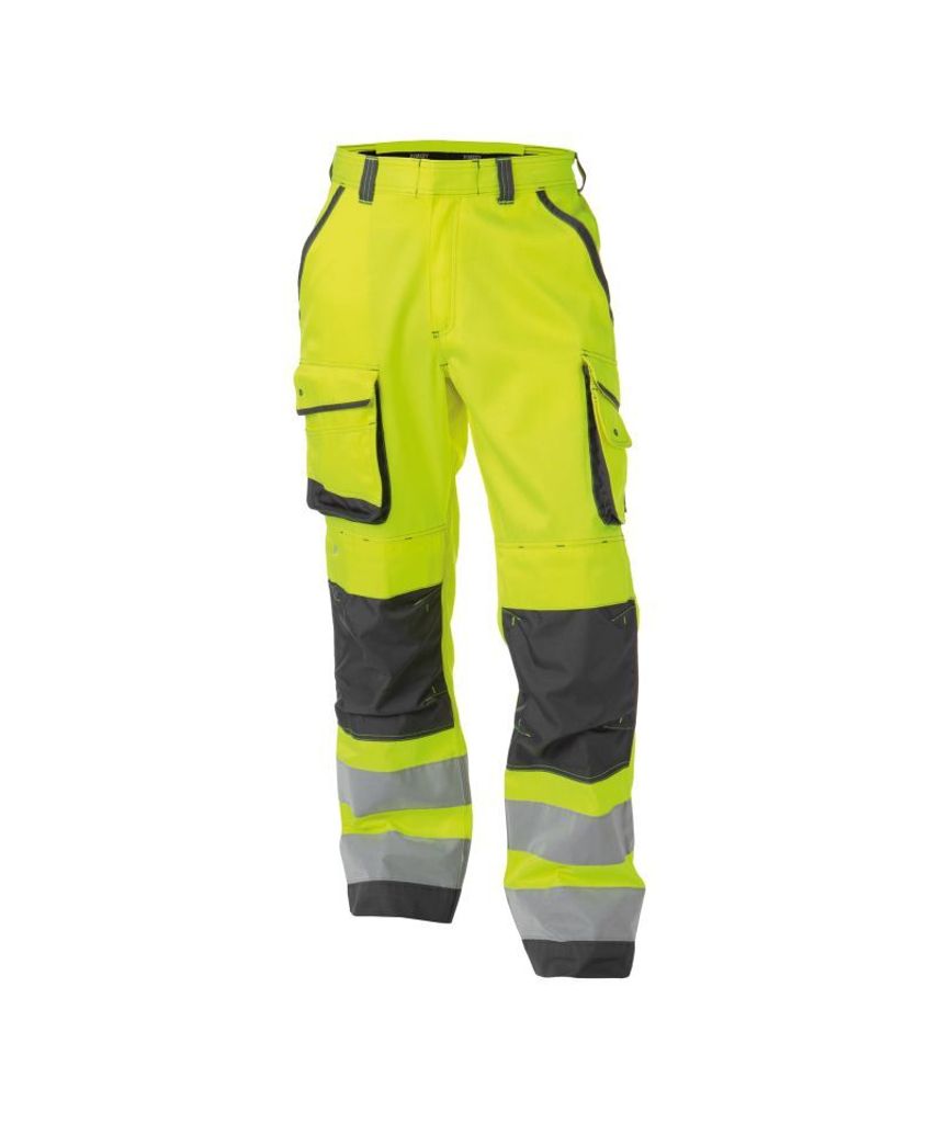 DASSY Chicago Warnschutzhose mit Kniepolstertaschen NEONGELB/ZEMENTGRAU Gr.46 Länge: PLUS