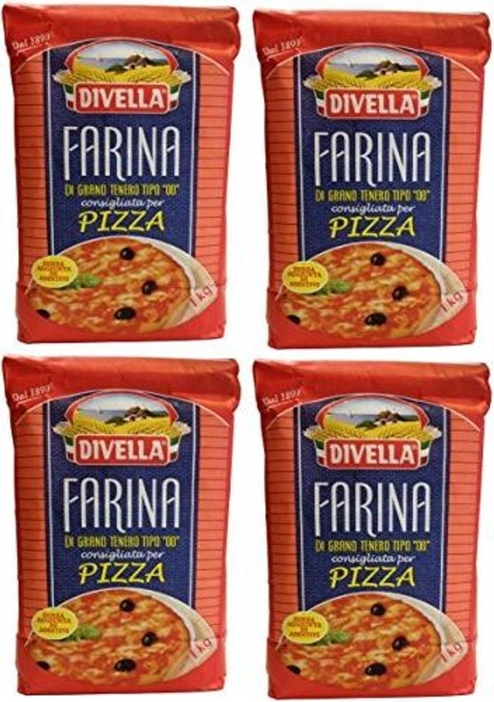 Weizenmehl Pizzamehl DIVELLA (4 X 1 kg) - Farina di Grano Tenero Tipo 00