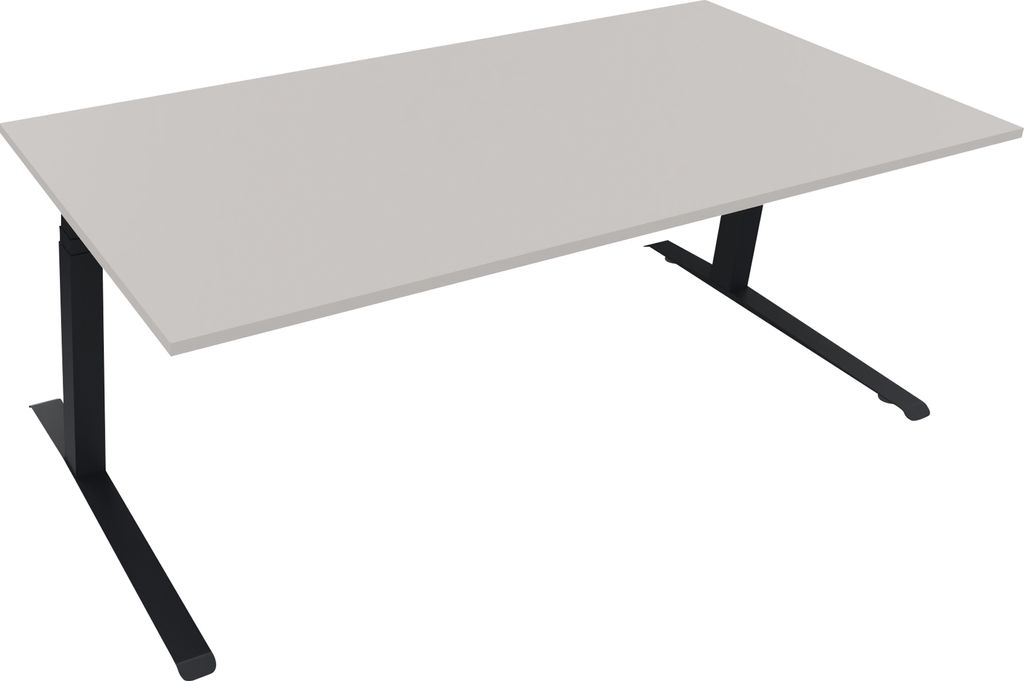 Sitz-/Stehtisch Kufe Doppels. Quad. B2000xT900xH645-1275 ws/Lichtgrau