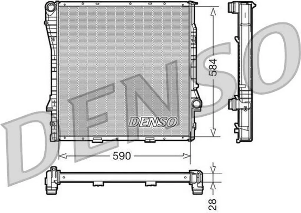 Radiateur DENSO DRM05116 Haute Résistance pour BMW X5 E53 1439104 Alu