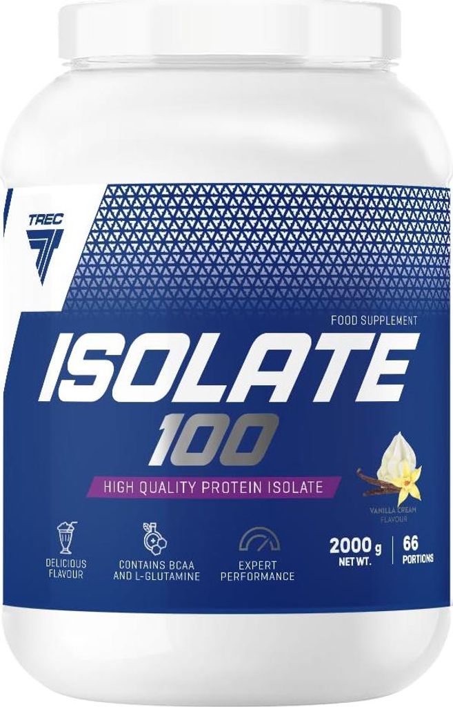 Trec Nutrition - ISOLATE 100 2000g JAR CREAMY-VANILLA - CFM Molkeproteinisolat, Aminosäuren, Ideal für morgens und nach dem Training