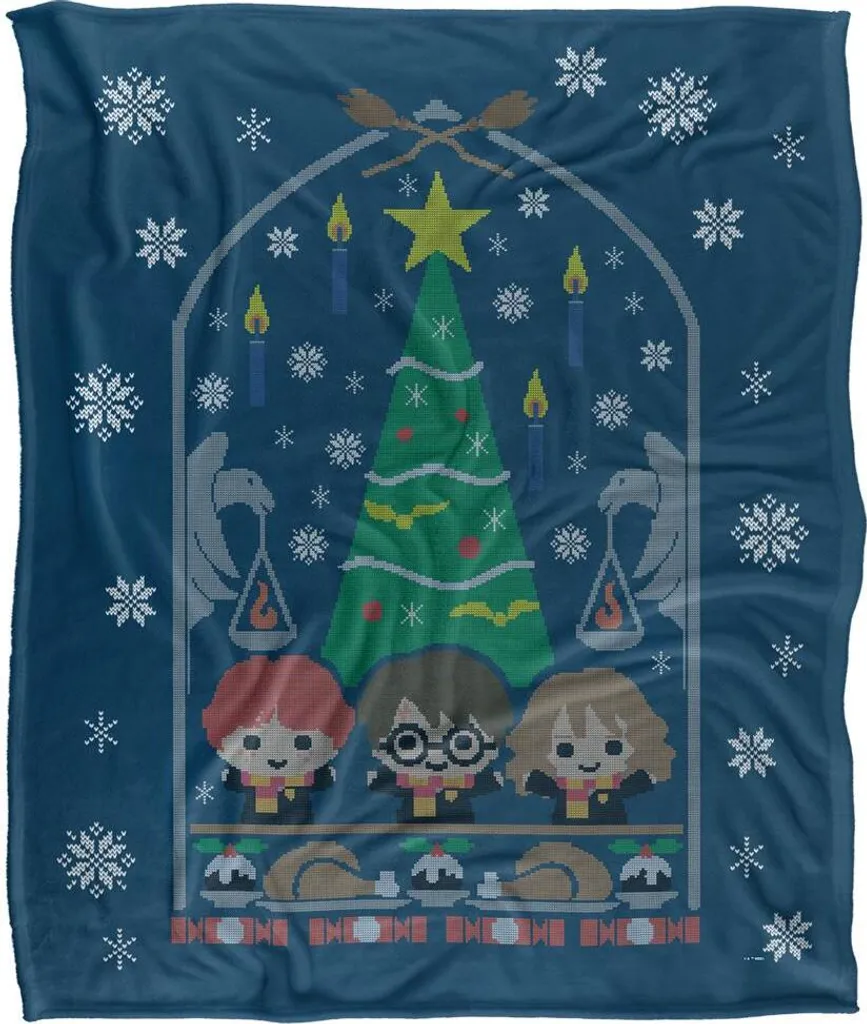 Harry Potter Couverture Chibi de Noël TV18914 - Plaid Doux Coloré