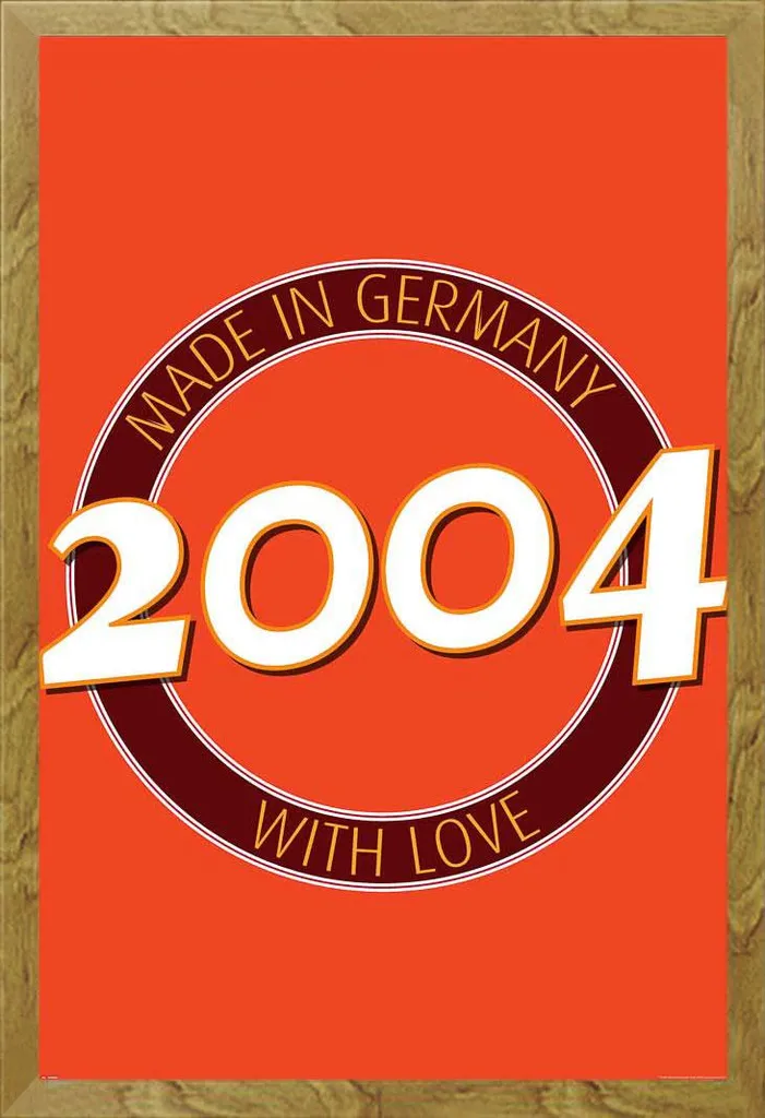 Poster di compleanno - Poster - 2004 - Germany + cornice rimovibile, Shinsuke® Maxi MDF oak, disco acrilico