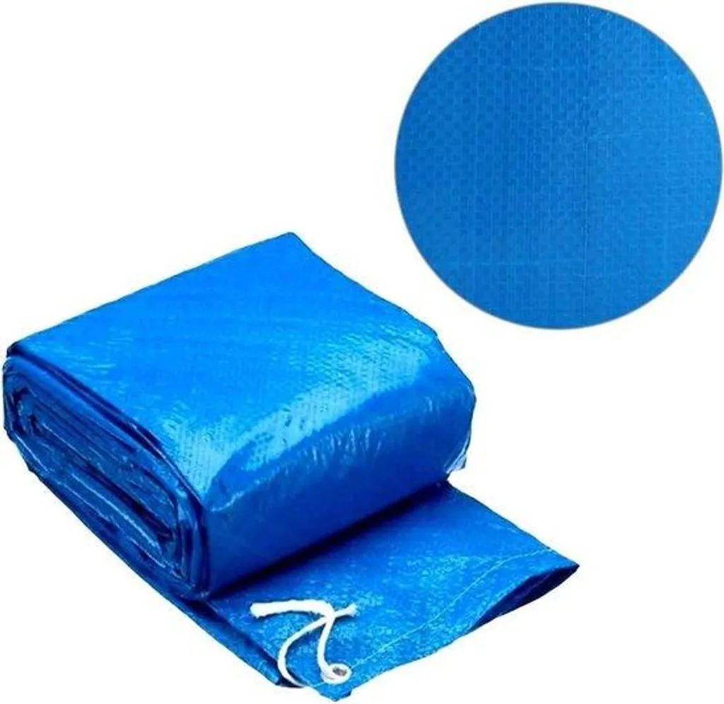 Protection piscine 366 cm anti-poussière avec joint étanche PE bleu rond
