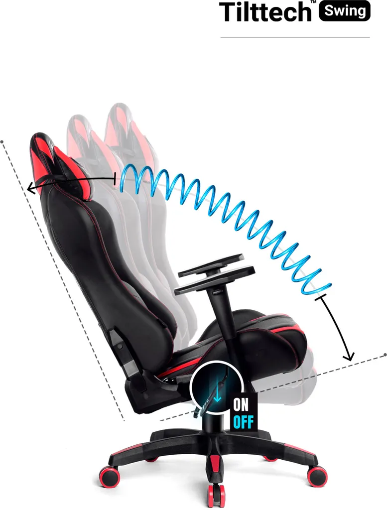 Siège Gaming 4D Diablo X-Ray Design Ergonomique et Dossier Inclinable - 16
