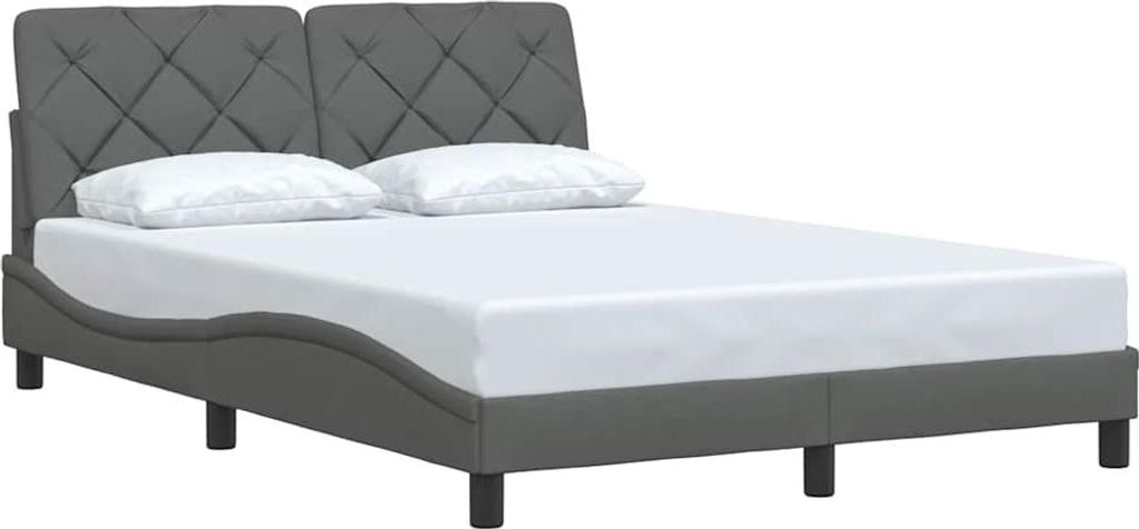 vidaXL Bettgestell ohne Matratze Dunkelgrau 140x200 cm Stoff