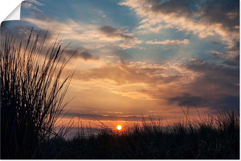ARTland Poster Sonnenuntergang an der Küste Ostsee Größe: 90x60 cm