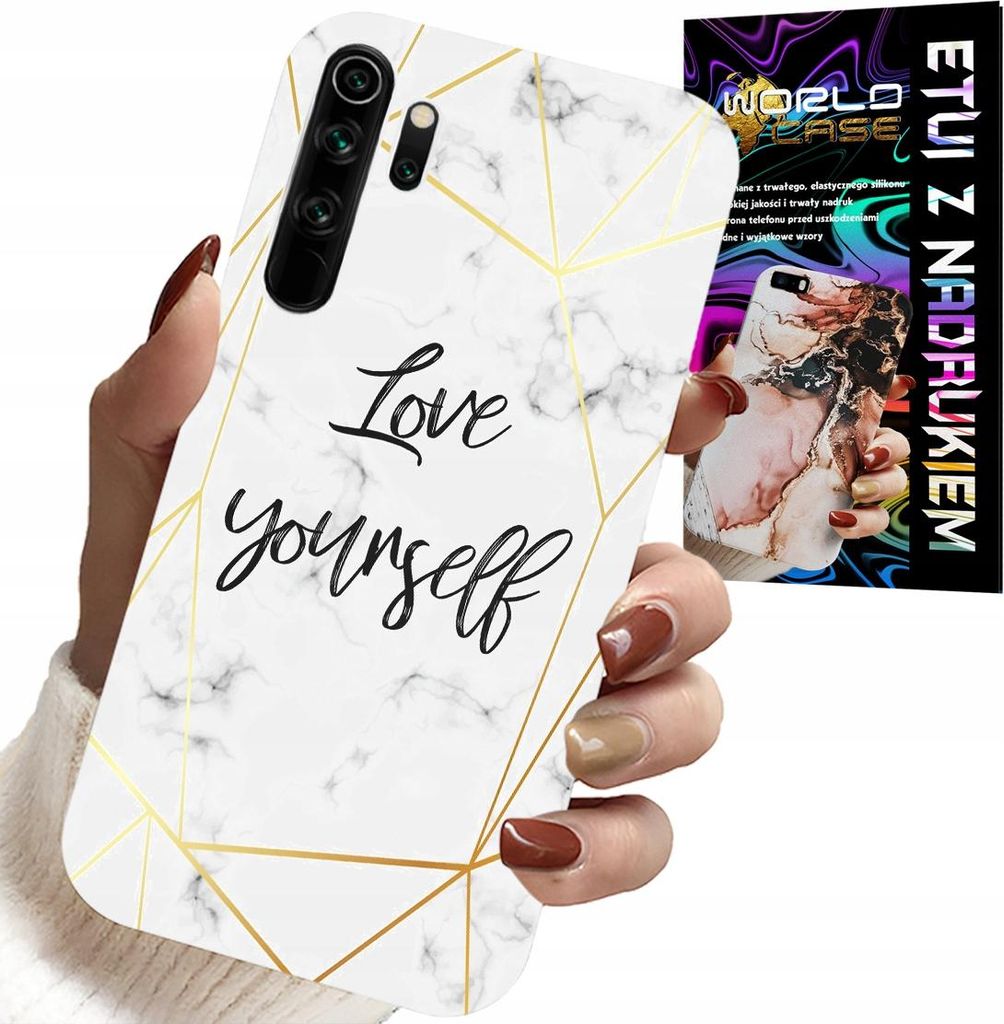 Fall Für Xiaomi Note 8 - Weisser Marmor Mit Goldrahmen Liebe Dich