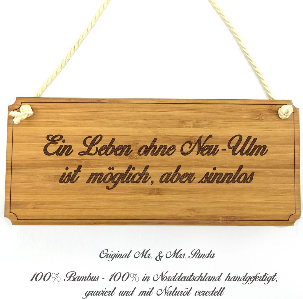 Mr. & Mrs. Panda Schild Neu-Ulm - Geschenk, Türschild, Produktbild 