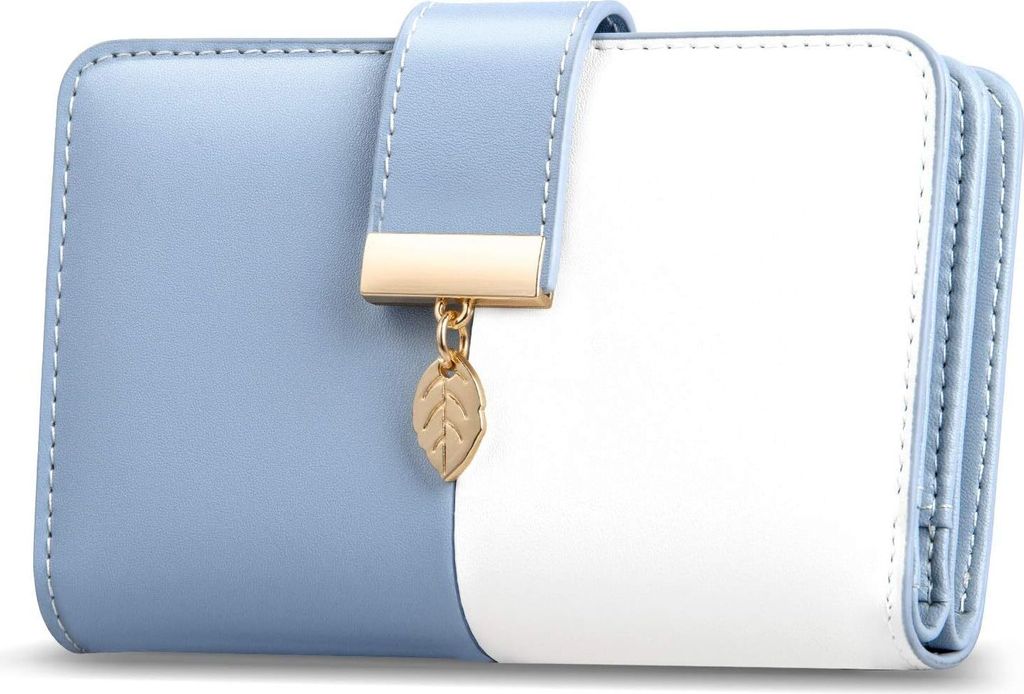 Geldbeutel Damen Portemonnaie Damen aus Leder Geldbeutel Viele Fächer mit RFID Schutz 18 Kartenfächer Geldbörsen mit Reißverschluss Kette und L...