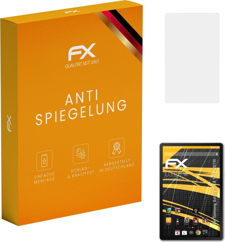 atFoliX FX-Antireflex 2x Schutzfolie kompatibel mit Samsung Galaxy Tab A 10.1 (2019) Displayfolie