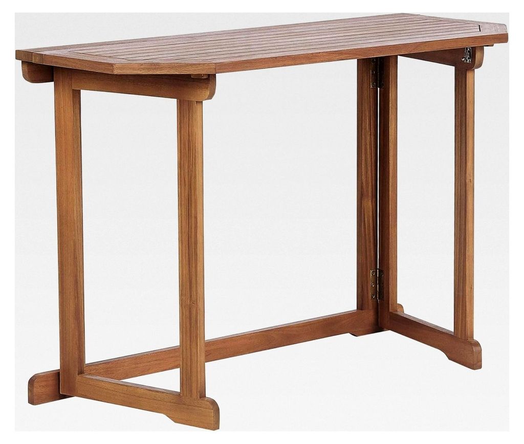 Klappbarer Balkontisch aus Akazienholz in Hellbraun 110 x 47 cm im Landhausstil