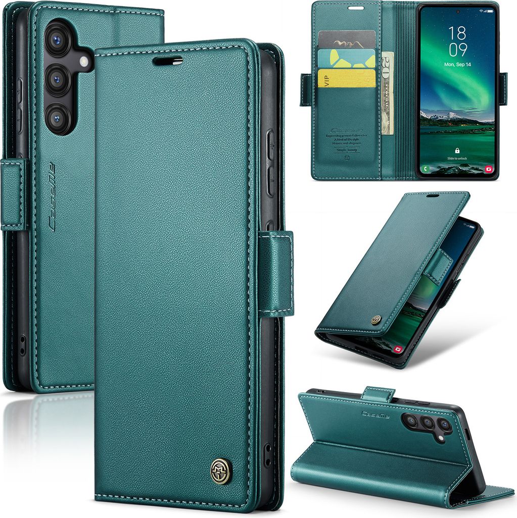 Lederhülle für Samsung Galaxy S24 FE Brieftasche Kartenfach Produktbild 