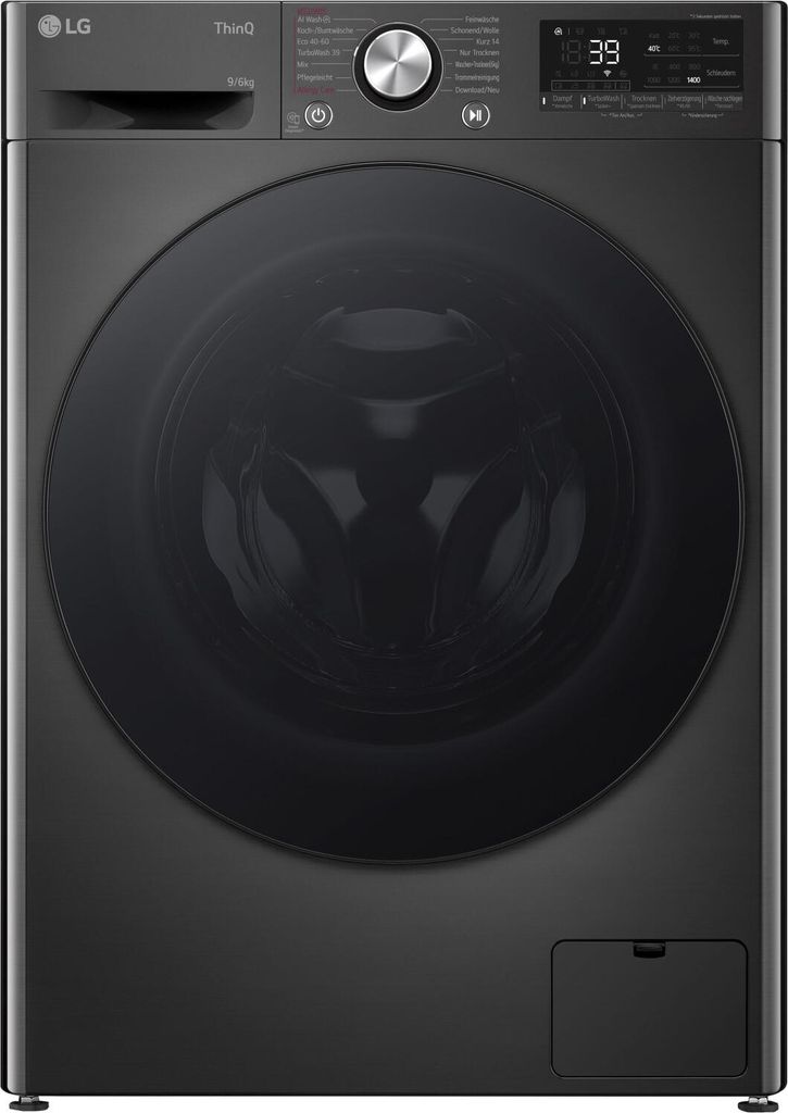 LG W4WR7096YB black , Frontlader-Waschtrockner 9 - 6 kg, 62 x 60 x 85 cm, Wi-Fi