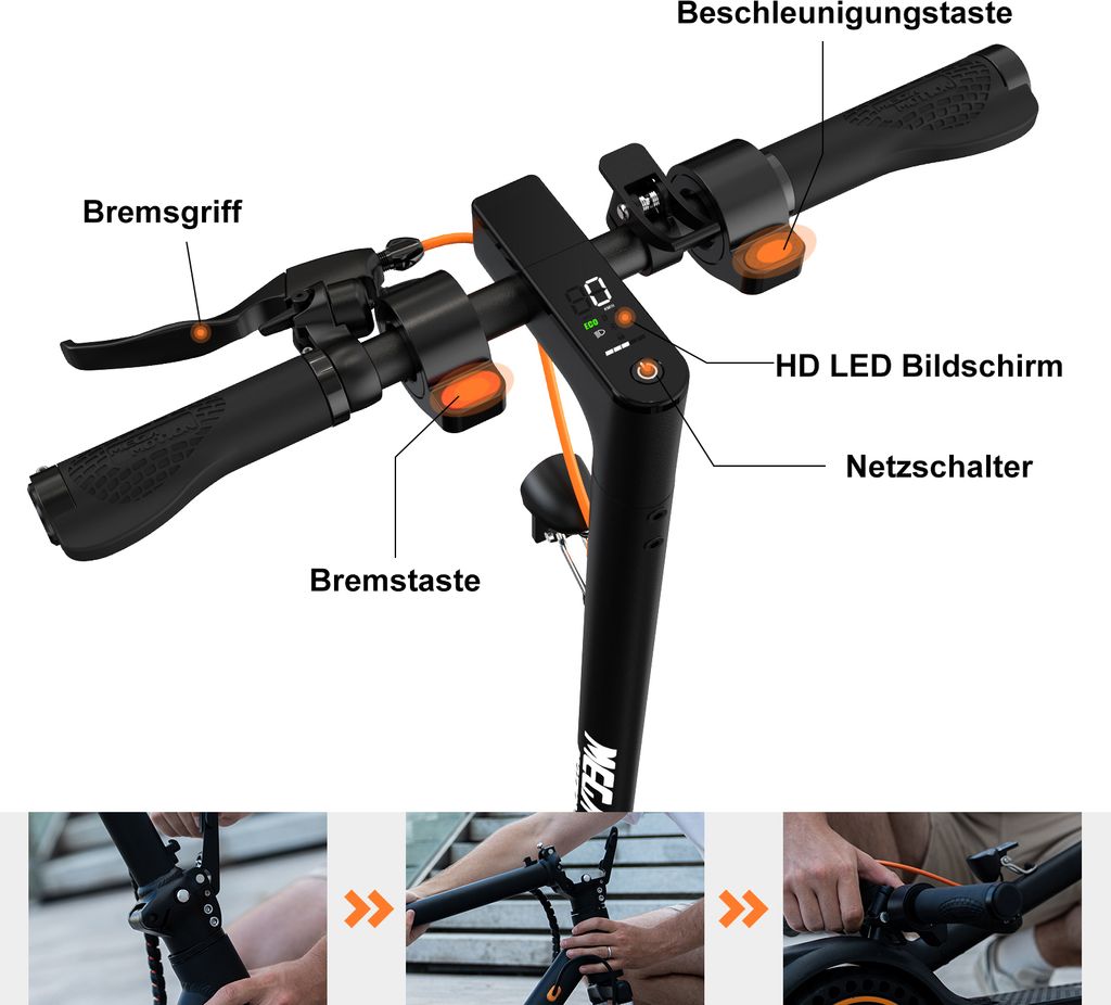 MEGA MOTION Elektroscooter E-Scooter mit Straßenzulassung Produktbild 4