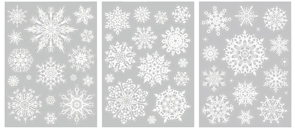 Stickers de Fenêtre Cristaux Blancs Heyda A4 Pose Facile et Propre