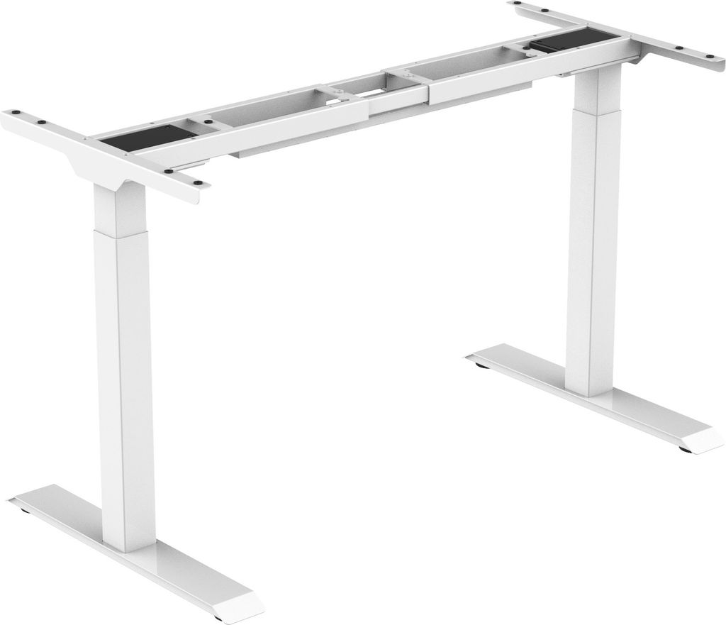 Home Office Schreibtisch Ergonomisch Jet-Line Unterteil für höhenverstellbaren Tisch mit 2 Motoren Sitz Steh Büroschreibtisch Büro weiss