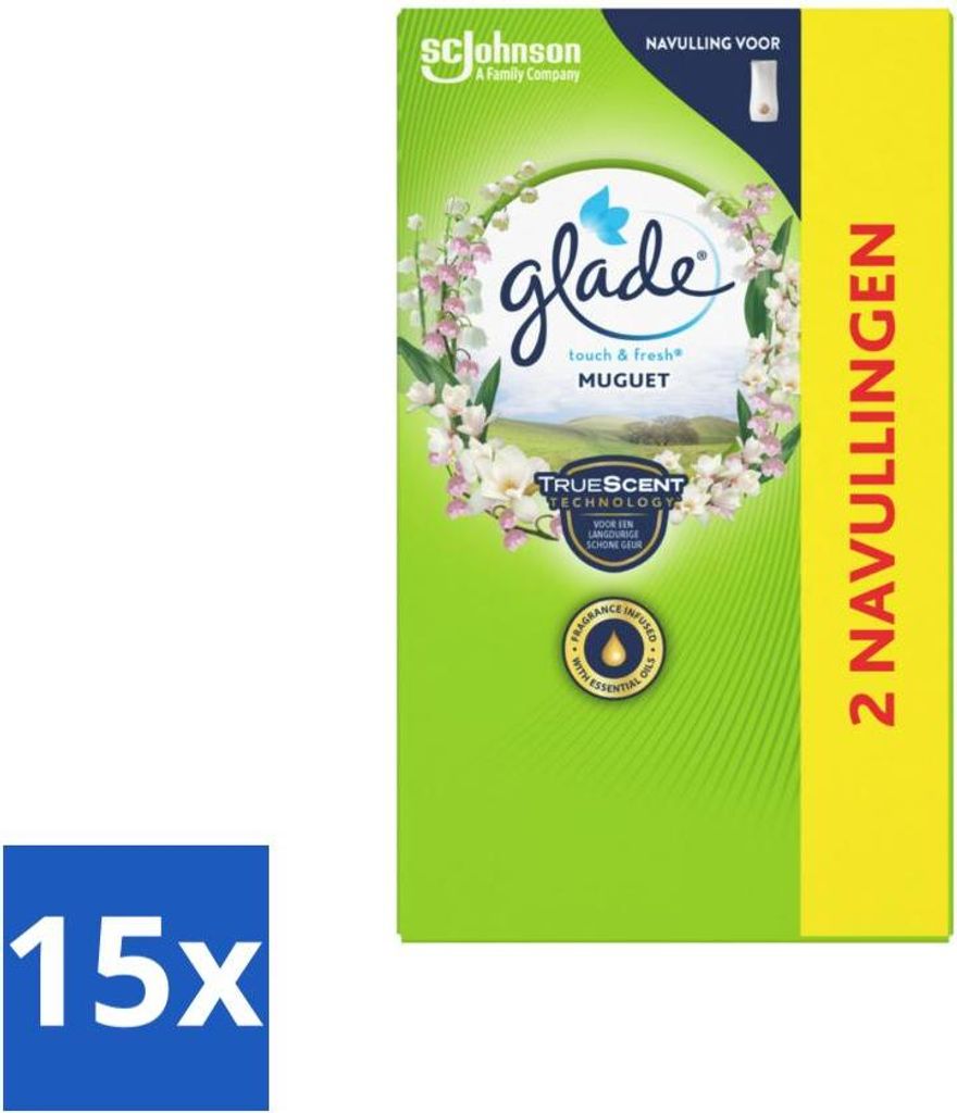 Glade - Touch & Fresh Nachfüller - Maiglöckchen - 2 × 10 ml - Vorteilspack - 15 Stücke