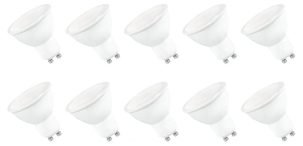 Spectrum LED-Lampe GU10 6W - 230V - 520 Lumen - 4000K Neutralweiß - Natürliches Licht - Energieeffizient - 10 Stück