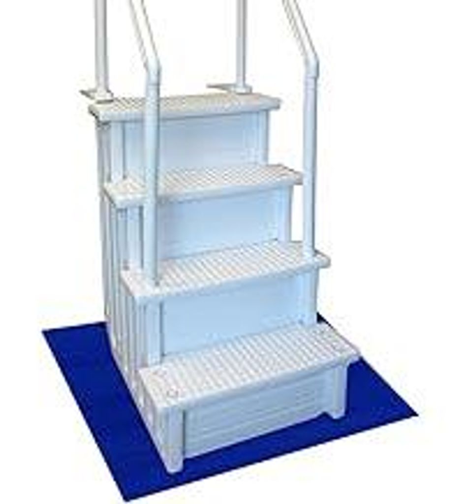 Resilia Stay-Put Schwimmbadleiter – rutschfest, breit gerippt, Schutzunterlage, 91,4 x 91,4 cm, 0,035 Zoll dick, Königsblau
