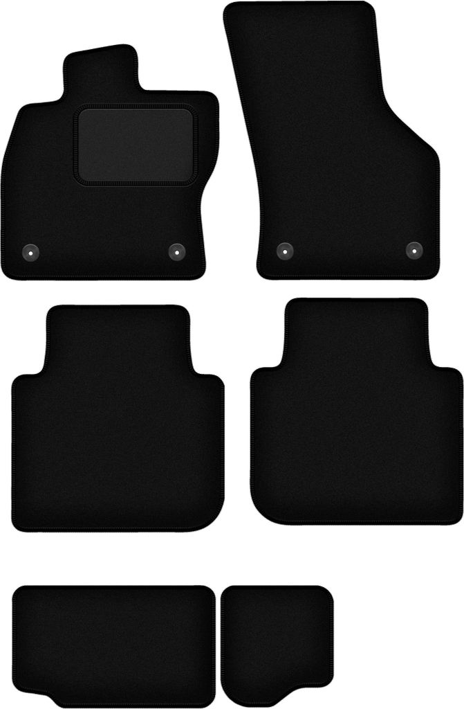 Schwarze Veloursmatten für: Seat Tarraco 7-Sitzer (2018-)