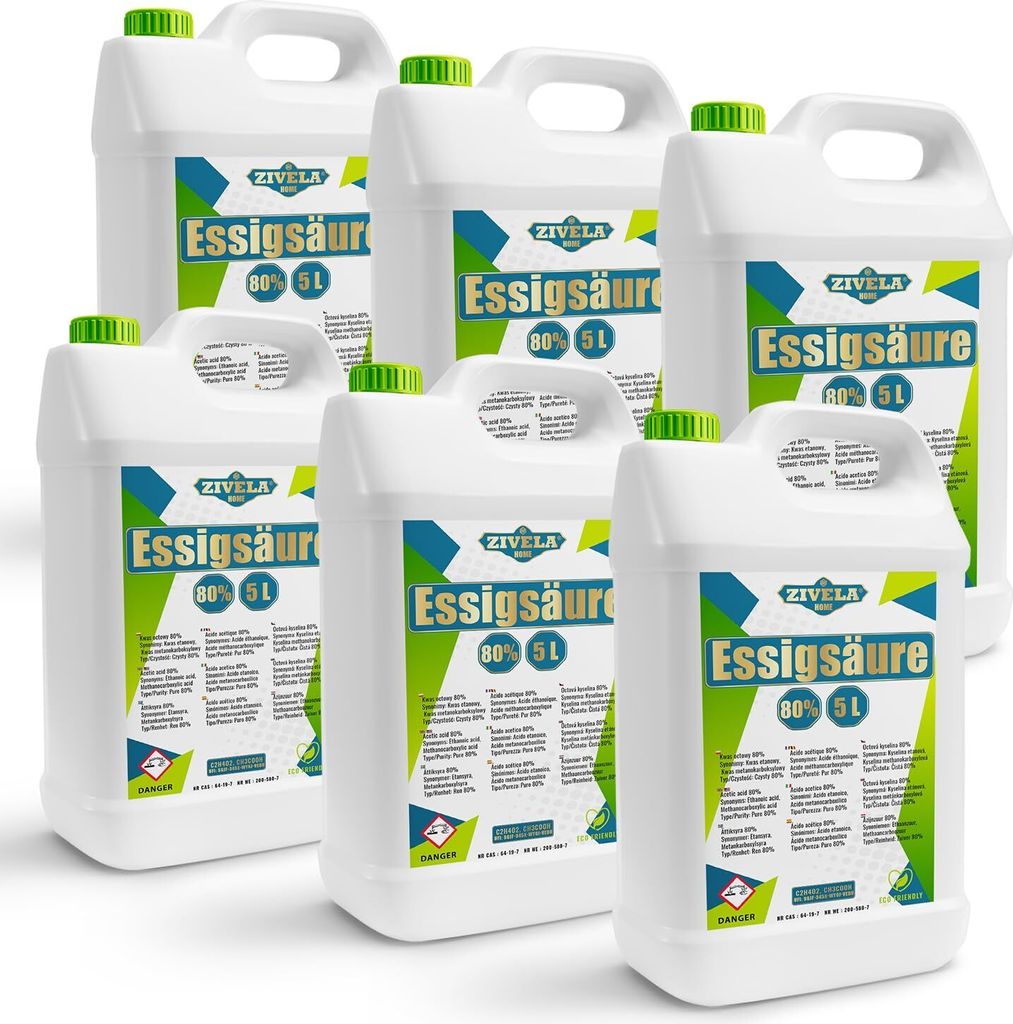 30L Essigsäure 80%  | 6x5L Essigessenz 80 prozent Produktbild 