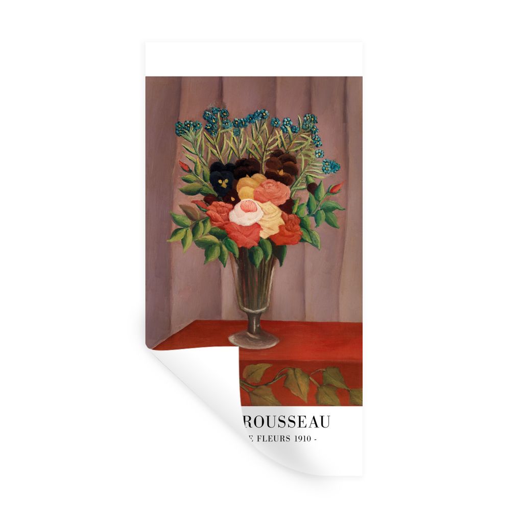 MuchoWow Wandtattoo Wandsticker Wandaufkleber Blumen - Pflanzen - Vintage - Rousseau - Alte Meister 60x120 cm Selbstklebend und Repositionierbar ...