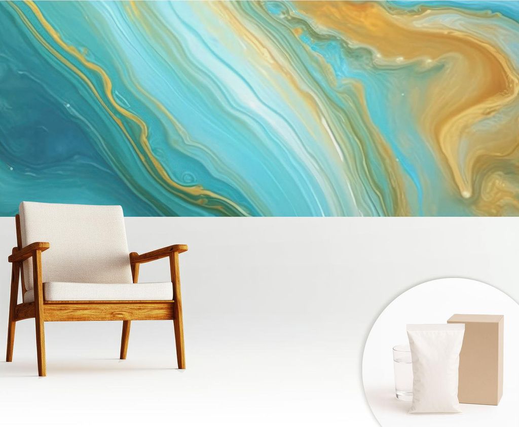 Fototapete - 250x104 cm - Tapete - Wandtapete - Wandbilder - Dekofolie - Tapete Folie - Wand - Dekoration - Wohnzimmer - Abstrakte Wellen